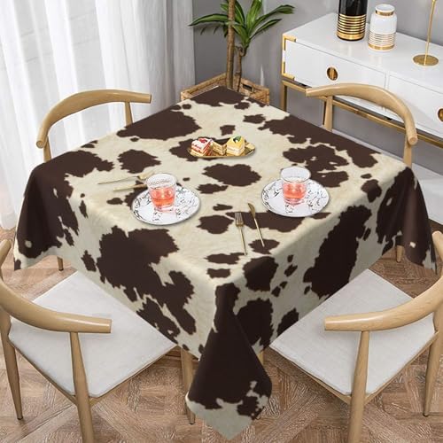 Auslaufsichere, quadratische Tischdecke, 137 x 137 cm, dekorative Esszimmerdecke für Partys, Hochzeiten und Veranstaltungen im Freien, braune Kuh-Punkte-Tischdecken, knitterfreie Polyester-Tischwäsche Auslaufsichere, quadratische Tischdecke, 137 x 137 cm, dekorative Esszimmerdecke für Partys, Hochzeiten und Veranstaltungen im Freien, braune Kuh-Punkte-Tischdecken, knitterfreie Polyester-Tischwäsche von WKSGDSG