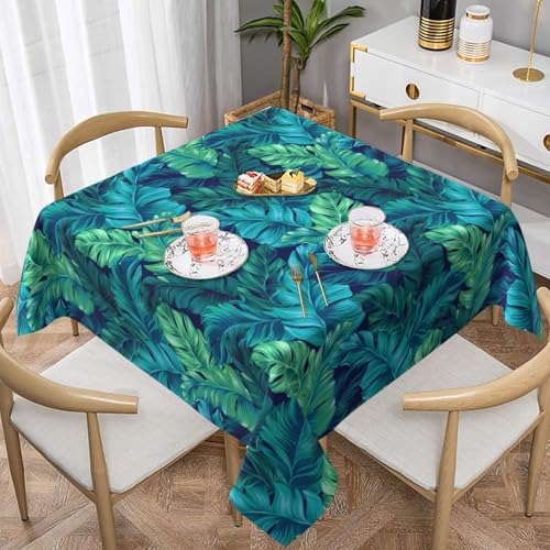 Auslaufsichere, quadratische Tischdecke, 137 x 137 cm, dekorative Esszimmerdecke für Partys, Hochzeiten und Veranstaltungen im Freien, tropische Palmenblätter, knitterfreie Polyester-Tischwäsche für Auslaufsichere, quadratische Tischdecke, 137 x 137 cm, dekorative Esszimmerdecke für Partys, Hochzeiten und Veranstaltungen im Freien, tropische Palmenblätter, knitterfreie Polyester-Tischwäsche für von WKSGDSG