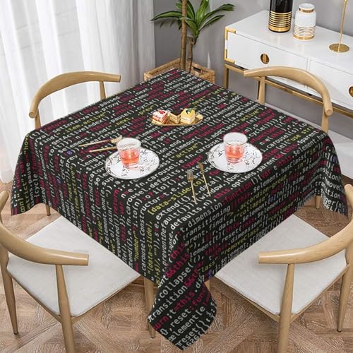 Quadratische Tischdecke, 137 x 137 cm, dekorative Esszimmerabdeckung für Partys, Hochzeiten und Veranstaltungen im Freien, Programmiercode-Tischdecken, knitterfreie Polyester-Tischwäsche für Küche Quadratische Tischdecke, 137 x 137 cm, dekorative Esszimmerabdeckung für Partys, Hochzeiten und Veranstaltungen im Freien, Programmiercode-Tischdecken, knitterfreie Polyester-Tischwäsche für Küche von WKSGDSG