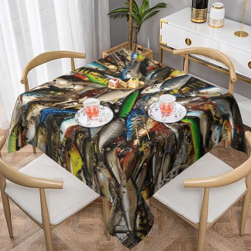 WKSGDSG Auslaufsichere, quadratische Tischdecke, 137 x 137 cm, dekorative Esszimmerabdeckung für Partys, Hochzeiten und Veranstaltungen im Freien, Angelköder-Tischdecken, knitterfreie WKSGDSG Auslaufsichere, quadratische Tischdecke, 137 x 137 cm, dekorative Esszimmerabdeckung für Partys, Hochzeiten und Veranstaltungen im Freien, Angelköder-Tischdecken, knitterfreie von WKSGDSG