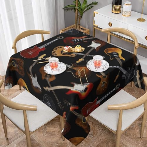 WKSGDSG Auslaufsichere, quadratische Tischdecke, 137 x 137 cm, dekorative Esszimmerabdeckung für Partys, Hochzeiten und Veranstaltungen im Freien, Gitarrentischdecken, knitterfreie WKSGDSG Auslaufsichere, quadratische Tischdecke, 137 x 137 cm, dekorative Esszimmerabdeckung für Partys, Hochzeiten und Veranstaltungen im Freien, Gitarrentischdecken, knitterfreie von WKSGDSG