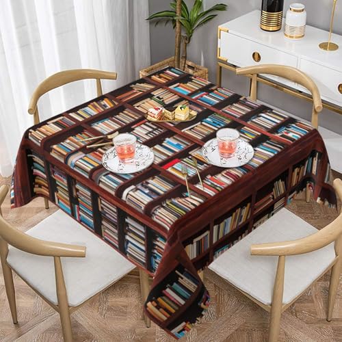 WKSGDSG Auslaufsichere, quadratische Tischdecke, 137 x 137 cm, dekorative Esszimmerdecke für Partys, Hochzeiten und Veranstaltungen im Freien, Bücher, Tischdecken, knitterfreie Polyester-Tischwäsche WKSGDSG Auslaufsichere, quadratische Tischdecke, 137 x 137 cm, dekorative Esszimmerdecke für Partys, Hochzeiten und Veranstaltungen im Freien, Bücher, Tischdecken, knitterfreie Polyester-Tischwäsche von WKSGDSG