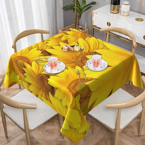 WKSGDSG Auslaufsichere, quadratische Tischdecke, 137 x 137 cm, dekorative Esszimmerdecke für Partys, Hochzeiten und Veranstaltungen im Freien, Sonnenblumen, knitterfreie Polyester-Tischwäsche für WKSGDSG Auslaufsichere, quadratische Tischdecke, 137 x 137 cm, dekorative Esszimmerdecke für Partys, Hochzeiten und Veranstaltungen im Freien, Sonnenblumen, knitterfreie Polyester-Tischwäsche für von WKSGDSG