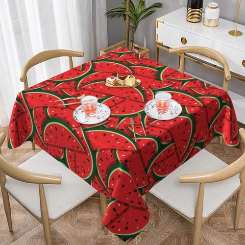 WKSGDSG Auslaufsichere, quadratische Tischdecke, 137 x 137 cm, dekorative Esszimmerdecke für Partys, Hochzeiten und Veranstaltungen im Freien, rote Wassermelonen-Tischdecken, knitterfreie WKSGDSG Auslaufsichere, quadratische Tischdecke, 137 x 137 cm, dekorative Esszimmerdecke für Partys, Hochzeiten und Veranstaltungen im Freien, rote Wassermelonen-Tischdecken, knitterfreie von WKSGDSG