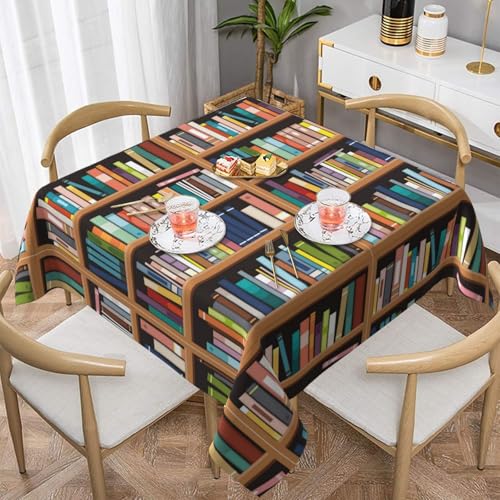 WKSGDSG Farmhouse-Tischdecken für quadratische Tische, Bibliotheks-Bücherregal-Tischdecken für drinnen und draußen, abwischbar, waschbar, weiche Polyester-Tischdecke für Küche, Party, Bankett WKSGDSG Farmhouse-Tischdecken für quadratische Tische, Bibliotheks-Bücherregal-Tischdecken für drinnen und draußen, abwischbar, waschbar, weiche Polyester-Tischdecke für Küche, Party, Bankett von WKSGDSG