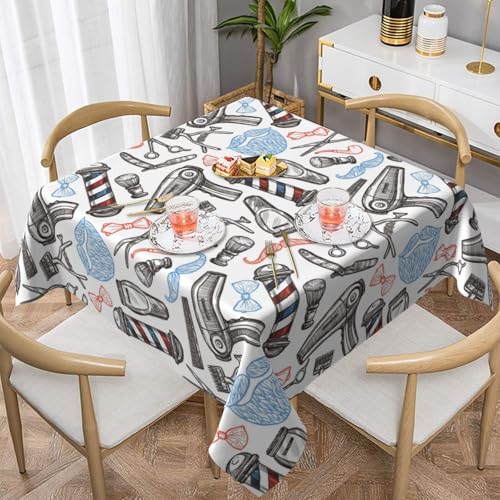 WKSGDSG Farmhouse-Tischdecken für quadratische Tische, Friseurladen-Stil, Tischdecke für drinnen und draußen, abwischbar, waschbar, weiche Polyester-Tischdecke für Küche, Party, Bankett WKSGDSG Farmhouse-Tischdecken für quadratische Tische, Friseurladen-Stil, Tischdecke für drinnen und draußen, abwischbar, waschbar, weiche Polyester-Tischdecke für Küche, Party, Bankett von WKSGDSG