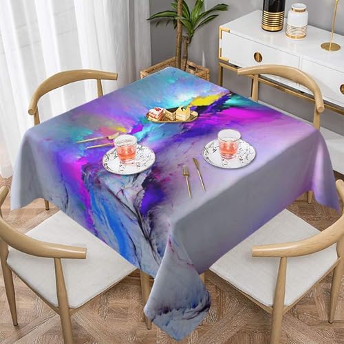 WKSGDSG Farmhouse-Tischdecken für quadratische Tische, Nordlichter, Malerei-Tischdecken für drinnen und draußen, abwischbar, waschbar, weiche Polyester-Tischdecke für Küche, Party, Bankett WKSGDSG Farmhouse-Tischdecken für quadratische Tische, Nordlichter, Malerei-Tischdecken für drinnen und draußen, abwischbar, waschbar, weiche Polyester-Tischdecke für Küche, Party, Bankett von WKSGDSG