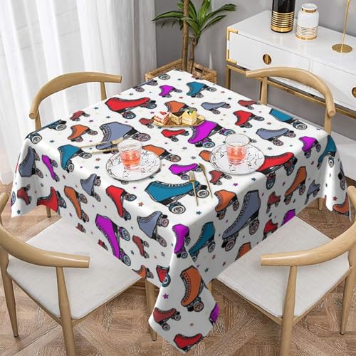 WKSGDSG Farmhouse-Tischdecken für quadratische Tische, Rollschuhe, bunte Tischdecken für drinnen und draußen, abwischbar, waschbar, weiche Polyester-Tischdecke für Küche, Party, Bankett WKSGDSG Farmhouse-Tischdecken für quadratische Tische, Rollschuhe, bunte Tischdecken für drinnen und draußen, abwischbar, waschbar, weiche Polyester-Tischdecke für Küche, Party, Bankett von WKSGDSG