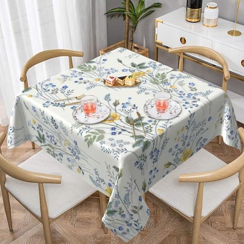 WKSGDSG Farmhouse-Tischdecken für quadratische Tische, blaue Blumen, Rosen, Tischdecke für drinnen und draußen, abwischbar, waschbar, weiche Polyester-Tischdecke für Küche, Party, Bankett WKSGDSG Farmhouse-Tischdecken für quadratische Tische, blaue Blumen, Rosen, Tischdecke für drinnen und draußen, abwischbar, waschbar, weiche Polyester-Tischdecke für Küche, Party, Bankett von WKSGDSG