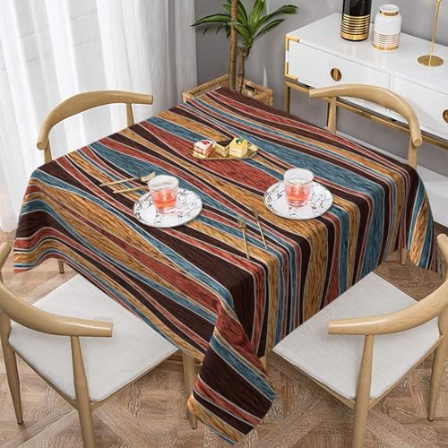 WKSGDSG Farmhouse-Tischdecken für quadratische Tische, bunte Streifen, Tischdecke für drinnen und draußen, abwischbar, waschbar, weiche Polyester-Tischdecke für Küche, Party, Bankett, Heimdekoration WKSGDSG Farmhouse-Tischdecken für quadratische Tische, bunte Streifen, Tischdecke für drinnen und draußen, abwischbar, waschbar, weiche Polyester-Tischdecke für Küche, Party, Bankett, Heimdekoration von WKSGDSG