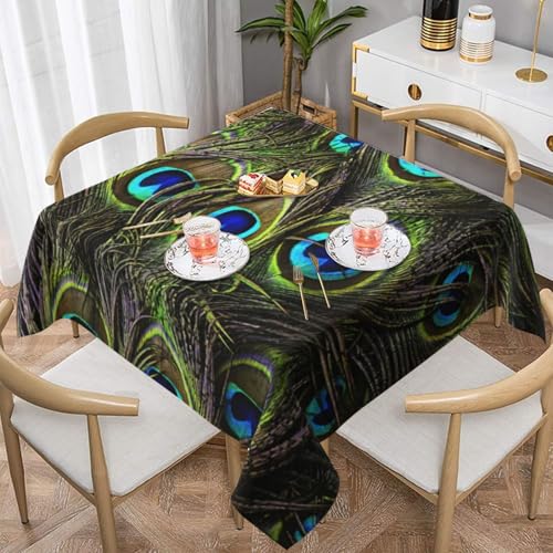 WKSGDSG Farmhouse-Tischdecken für quadratische Tische, frischer Pfau, Tischdecke für drinnen und draußen, abwischbar, waschbar, weiche Polyester-Tischdecke für Küche, Party, Bankett, Heimdekoration WKSGDSG Farmhouse-Tischdecken für quadratische Tische, frischer Pfau, Tischdecke für drinnen und draußen, abwischbar, waschbar, weiche Polyester-Tischdecke für Küche, Party, Bankett, Heimdekoration von WKSGDSG