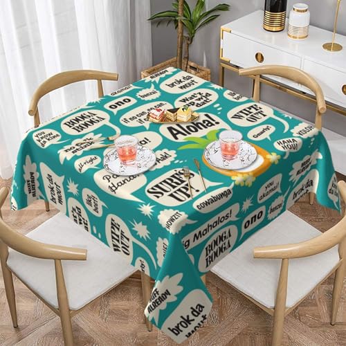 WKSGDSG Farmhouse-Tischdecken für quadratische Tische, hawaiianische Sprüche, Tischdecke für drinnen und draußen, abwischbar, waschbar, weiche Polyester-Tischdecke für Küche, Party, Bankett WKSGDSG Farmhouse-Tischdecken für quadratische Tische, hawaiianische Sprüche, Tischdecke für drinnen und draußen, abwischbar, waschbar, weiche Polyester-Tischdecke für Küche, Party, Bankett von WKSGDSG