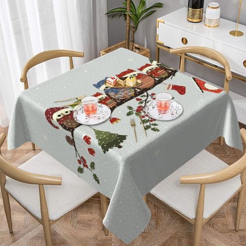 WKSGDSG Farmhouse-Tischdecken für quadratische Tische, niedliche Weihnachts-Eulen-Zweig-Tischdecken für drinnen und draußen, abwischbar, waschbar, weiche Polyester-Tischdecke für Küche, Party, Bankett WKSGDSG Farmhouse-Tischdecken für quadratische Tische, niedliche Weihnachts-Eulen-Zweig-Tischdecken für drinnen und draußen, abwischbar, waschbar, weiche Polyester-Tischdecke für Küche, Party, Bankett von WKSGDSG