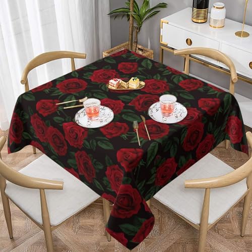 WKSGDSG Farmhouse-Tischdecken für quadratische Tische, rote Rose, Tischdecke für drinnen und draußen, abwischbar, waschbar, weiche Polyester-Tischdecke für Küche, Party, Bankett, Heimdekoration, 137 x WKSGDSG Farmhouse-Tischdecken für quadratische Tische, rote Rose, Tischdecke für drinnen und draußen, abwischbar, waschbar, weiche Polyester-Tischdecke für Küche, Party, Bankett, Heimdekoration, 137 x von WKSGDSG