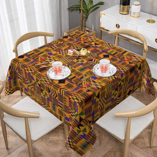 WKSGDSG Wasserdichte, quadratische Tischdecke, 152 x 152 cm, auslaufsicher und knitterfrei, dekorative Tischdecke für Esstisch, Küche, Party, afrikanische Weberei-Tischdecken für Esszimmer WKSGDSG Wasserdichte, quadratische Tischdecke, 152 x 152 cm, auslaufsicher und knitterfrei, dekorative Tischdecke für Esstisch, Küche, Party, afrikanische Weberei-Tischdecken für Esszimmer von WKSGDSG