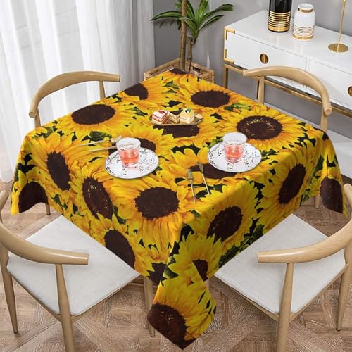 WKSGDSG Wasserdichte, quadratische Tischdecke, 152 x 152 cm, auslaufsicher und knitterfrei, dekorative Tischdecke für Esstisch, Küche, Party, gelbe Sonnenblumen, Tischdecken für Esszimmer WKSGDSG Wasserdichte, quadratische Tischdecke, 152 x 152 cm, auslaufsicher und knitterfrei, dekorative Tischdecke für Esstisch, Küche, Party, gelbe Sonnenblumen, Tischdecken für Esszimmer von WKSGDSG
