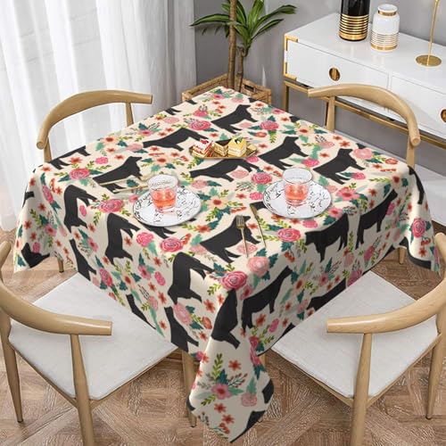 WKSGDSG Wasserdichte quadratische Tischdecke, 152 x 152 cm, auslaufsicher und knitterfrei, dekorative Tischdecke für Esstisch, Küche, Party, Blume, Kühe, Rinder, Tischdecken für Esszimmer WKSGDSG Wasserdichte quadratische Tischdecke, 152 x 152 cm, auslaufsicher und knitterfrei, dekorative Tischdecke für Esstisch, Küche, Party, Blume, Kühe, Rinder, Tischdecken für Esszimmer von WKSGDSG