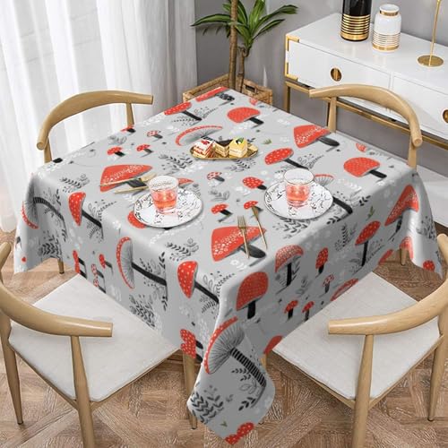 WKSGDSG Wasserdichte quadratische Tischdecke, 152 x 152 cm, auslaufsicher und knitterfrei, dekorative Tischdecke für Esstisch, Küche, Party, Cartoon-Pilz-Tischdecken für Esszimmer WKSGDSG Wasserdichte quadratische Tischdecke, 152 x 152 cm, auslaufsicher und knitterfrei, dekorative Tischdecke für Esstisch, Küche, Party, Cartoon-Pilz-Tischdecken für Esszimmer von WKSGDSG