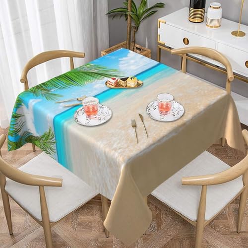 WKSGDSG Wasserdichte quadratische Tischdecke, 152 x 152 cm, auslaufsicher und knitterfrei, dekorative Tischdecke für Esstisch, Küche, Party, Strand, Pflanzentischdecken für Esszimmer WKSGDSG Wasserdichte quadratische Tischdecke, 152 x 152 cm, auslaufsicher und knitterfrei, dekorative Tischdecke für Esstisch, Küche, Party, Strand, Pflanzentischdecken für Esszimmer von WKSGDSG