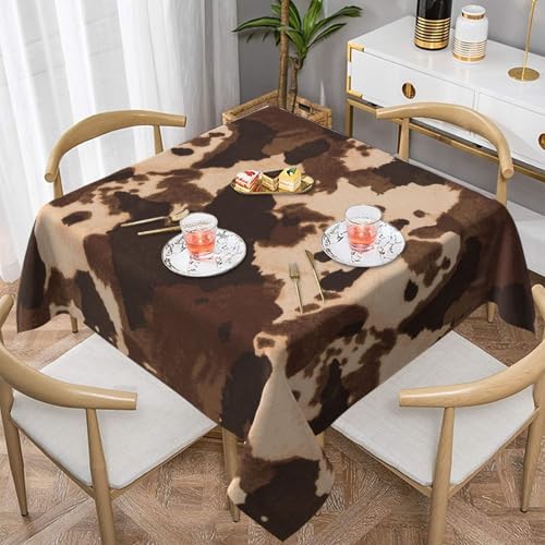 WKSGDSG Wasserdichte quadratische Tischdecke, 152 x 152 cm, auslaufsicher und knitterfrei, dekorative Tischdecke für Esstisch, Küche, Party, braunes Rindsleder, Kunsttischdecken für Esszimmer WKSGDSG Wasserdichte quadratische Tischdecke, 152 x 152 cm, auslaufsicher und knitterfrei, dekorative Tischdecke für Esstisch, Küche, Party, braunes Rindsleder, Kunsttischdecken für Esszimmer von WKSGDSG