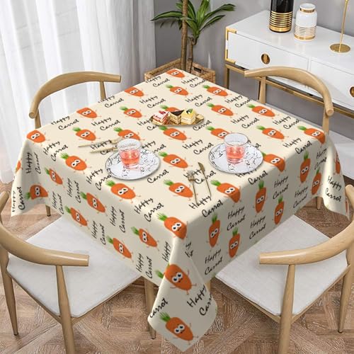 WKSGDSG Wasserdichte quadratische Tischdecke, 152 x 152 cm, auslaufsicher und knitterfrei, dekorative Tischdecke für Esstisch, Küche, Party, fröhliche Karotten-Tischdecken für Esszimmer WKSGDSG Wasserdichte quadratische Tischdecke, 152 x 152 cm, auslaufsicher und knitterfrei, dekorative Tischdecke für Esstisch, Küche, Party, fröhliche Karotten-Tischdecken für Esszimmer von WKSGDSG
