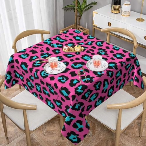 WKSGDSG Wasserdichte quadratische Tischdecke, 152 x 152 cm, auslaufsicher und knitterfrei, dekorative Tischdecke für Esstisch, Küche, Party, niedliche Leoparden-Tischdecken für Esszimmer WKSGDSG Wasserdichte quadratische Tischdecke, 152 x 152 cm, auslaufsicher und knitterfrei, dekorative Tischdecke für Esstisch, Küche, Party, niedliche Leoparden-Tischdecken für Esszimmer von WKSGDSG
