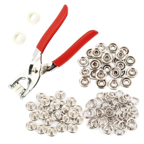 WKWPYCYUH Zangen-Werkzeug-Druckknöpfe, 100 Stück, 9,5 mm, Metall-Druckknöpfe, kompatibel for der Installation von Taschen-Näh-Druckverschlüssen und der Installation von Kleidertaschen Zubehör für Hand WKWPYCYUH Zangen-Werkzeug-Druckknöpfe, 100 Stück, 9,5 mm, Metall-Druckknöpfe, kompatibel for der Installation von Taschen-Näh-Druckverschlüssen und der Installation von Kleidertaschen Zubehör für Hand von WKWPYCYUH
