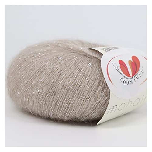 25g Pailletten Mohair Garn Weiche dünne Wollgarn for Hand Stricken Seidenfaden Mode Spandexgarne (Color : ZS2058) von WKXCTS