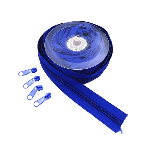 WKXFJJWZC 10 Meter (10,8 Yard) 5# langer Nylon-Spiralreißverschluss mit 20 Reißverschlussschieber für DIY-Nähen, Kleidungszubehör (20 Farben) (blau) von WKXFJJWZC