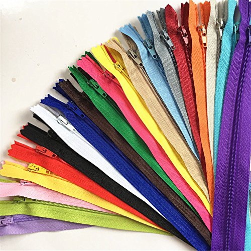 WKXFJJWZC 50 Stück 45 cm Reißverschlüsse nähen Nylon Coil Colorful Reißverschlüsse Bulk für Nähen Handwerk 20 Farben von WKXFJJWZC