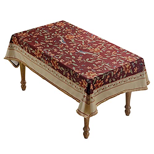 WKZHKA Premium Kurze Plüsch Tischdecken,Europäisch Amerikanische High-End Luxus Hochzeit Festliche Stoff Tischdecke Neue Chinesische Tischdecke-B 110x110cm(43x43inch) von WKZHKA
