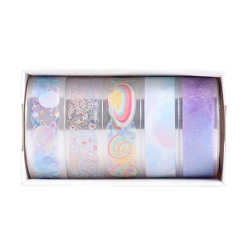 5 Rolls Blumenmuster Dekoratives Klebeband Klares Masking Handkonto Kleber Journalzubehör von WKabnkn
