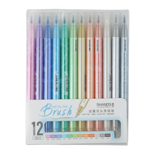 6/12/24 Farben Doppelhead Metallic Marker Stift Glitter Stift Für Geburtstags/Weihnachtskarten Scrapbooking Fotoalbum Permanent Stifte Für Färben von WKabnkn