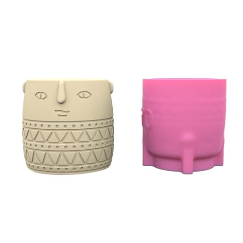 Abstrakte Gesicht Silikonform Sukkulente Betonblütenblüten Vase Gipszement Gipsform Pen Kerzenhalter Formen Silikonformen Für Blumentöpfe von WKabnkn