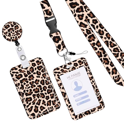 Leoparden Druckkartenhalter Und Lanyard Set Identity Kartenhalter Mit Lanyard Versenkbaren Abzeichenrolle Für Office School Stylish Badge Clip Leoparden Druckkartenhalter Und Lanyard Set Identity Kartenhalter Mit Lanyard Versenkbaren Abzeichenrolle Für Office School Stylish Badge Clip von WKabnkn
