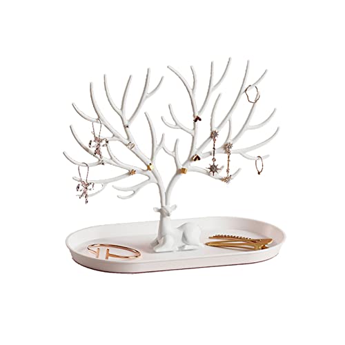 WKabnkn Weihnachtsgeweihschmuck Display Ständer Ohrringe Halsketten Ringe Armbänder Tablett Tree Jewelly Lagerregal Organizer Multifunktional Ohrringe Halskettenring Anhänger Armband Schmuckstücke von WKabnkn