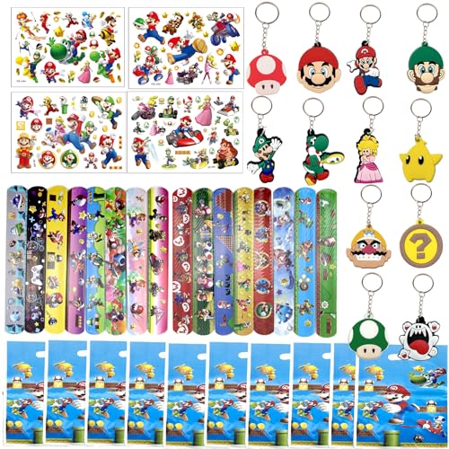 Party Mitgebsel Kindergeburtstag Mario Gastgeschenke Mitgebsel Set, 42 Stück Mario Party Mitgebsel Mit, Sticker, Schlüsselanhänger, Geschenktüten, Kindergeburtstag, Mario Kleine Geschenke für Kinder Party Mitgebsel Kindergeburtstag Mario Gastgeschenke Mitgebsel Set, 42 Stück Mario Party Mitgebsel Mit, Sticker, Schlüsselanhänger, Geschenktüten, Kindergeburtstag, Mario Kleine Geschenke für Kinder von WKxinxuan