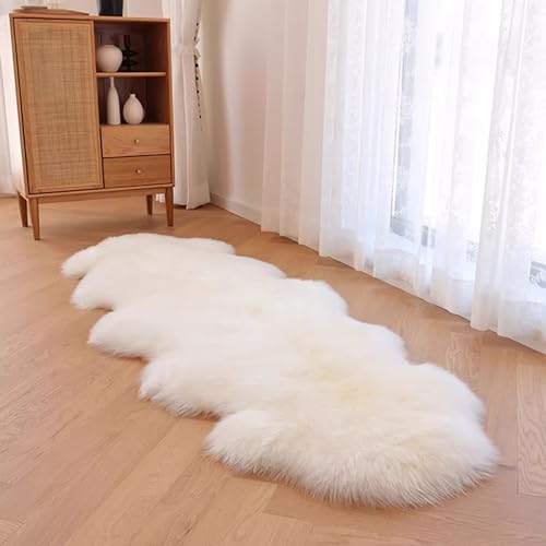 WL&ALLEN Natural Australia Lammfell, 100 % Schafsfell, natürliche Wolle (Elfenbeinweiß, Doppelfilz/2,5 x 2,0 m) von WL&ALLEN