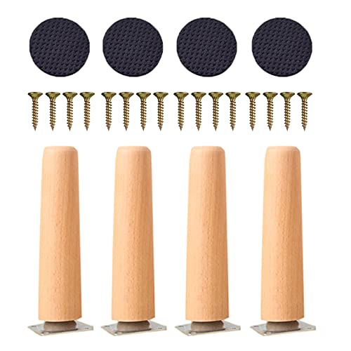 WLCNYL 4 Stück Massivholz-Möbelbeine, Tischbeine, Mit Schrauben und Montageplatten, Möbelfüße für Stühle, Nachttische, Schreibtisch, DIY-Ersatzbeine, rutschfest/Stabil,Wooden-35cm/13.78in WLCNYL 4 Stück Massivholz-Möbelbeine, Tischbeine, Mit Schrauben und Montageplatten, Möbelfüße für Stühle, Nachttische, Schreibtisch, DIY-Ersatzbeine, rutschfest/Stabil,Wooden-35cm/13.78in von WLCNYL