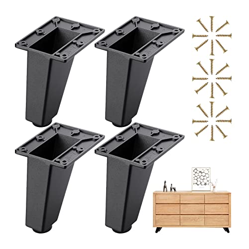WLCNYL 4 Stück Möbelbeine, Weiß/Schwarz, DIY-Möbel-Tischbeine aus Metall, mit Schrauben und Schutzfüßen, Ersatzmöbelfüße für Schränke, Sofas, Schreibtische, Nachttische, Schwarz-10 cm (3,94 Zoll) WLCNYL 4 Stück Möbelbeine, Weiß/Schwarz, DIY-Möbel-Tischbeine aus Metall, mit Schrauben und Schutzfüßen, Ersatzmöbelfüße für Schränke, Sofas, Schreibtische, Nachttische, Schwarz-10 cm (3,94 Zoll) von WLCNYL