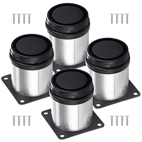 WLCNYL 4 Stück Möbelbeine aus Metall, runde Tischbeine, Ersatzbeine für Sofa, Schrank, Schreibtisch, Couchtisch, DIY-Möbelfüße, mit Schrauben und Schutzfüßen, Edelstahl, 10 WLCNYL 4 Stück Möbelbeine aus Metall, runde Tischbeine, Ersatzbeine für Sofa, Schrank, Schreibtisch, Couchtisch, DIY-Möbelfüße, mit Schrauben und Schutzfüßen, Edelstahl, 10 von WLCNYL