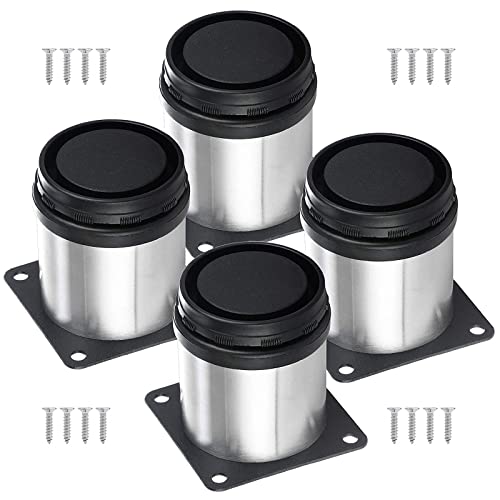 WLCNYL 4 Stück Möbelbeine aus Metall, runde Tischbeine, Ersatzbeine für Sofa, Schrank, Schreibtisch, Couchtisch, DIY-Möbelfüße, mit Schrauben und Schutzfüßen, Edelstahl, 15 WLCNYL 4 Stück Möbelbeine aus Metall, runde Tischbeine, Ersatzbeine für Sofa, Schrank, Schreibtisch, Couchtisch, DIY-Möbelfüße, mit Schrauben und Schutzfüßen, Edelstahl, 15 von WLCNYL