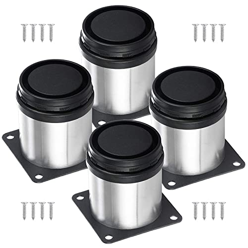 WLCNYL 4 Stück Möbelbeine aus Metall, runde Tischbeine, Ersatzbeine für Sofa, Schrank, Schreibtisch, Couchtisch, DIY-Möbelfüße, mit Schrauben und Schutzfüßen, Edelstahl, 20 WLCNYL 4 Stück Möbelbeine aus Metall, runde Tischbeine, Ersatzbeine für Sofa, Schrank, Schreibtisch, Couchtisch, DIY-Möbelfüße, mit Schrauben und Schutzfüßen, Edelstahl, 20 von WLCNYL