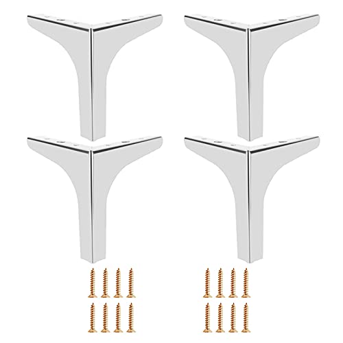 WLCNYL 4 Stück Tischbeine aus Metall, Möbelbeine, austauschbare Möbelbeine für DIY-Sofa, Couchtisch, Bettschrank, Badezimmer- und Küchenschreibtischbeine, 10 cm, 13 cm, 15 cm, 17 cm, Silber-15 cm WLCNYL 4 Stück Tischbeine aus Metall, Möbelbeine, austauschbare Möbelbeine für DIY-Sofa, Couchtisch, Bettschrank, Badezimmer- und Küchenschreibtischbeine, 10 cm, 13 cm, 15 cm, 17 cm, Silber-15 cm von WLCNYL
