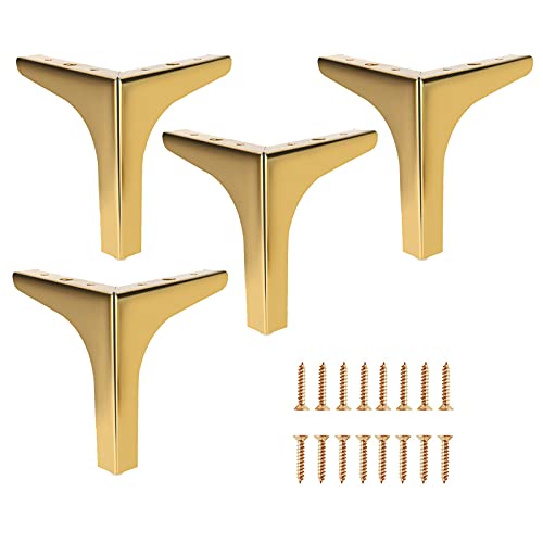 WLCNYL Moderne Möbelbeine, Tischbeine aus Metall, Ersatzmöbelbeine für Schlafsofas, Couchtische, Schränke, Schreibtischbeine, 4 Stück, mit Schrauben und Schutzfüßen,Gold-10cm/3.9in WLCNYL Moderne Möbelbeine, Tischbeine aus Metall, Ersatzmöbelbeine für Schlafsofas, Couchtische, Schränke, Schreibtischbeine, 4 Stück, mit Schrauben und Schutzfüßen,Gold-10cm/3.9in von WLCNYL