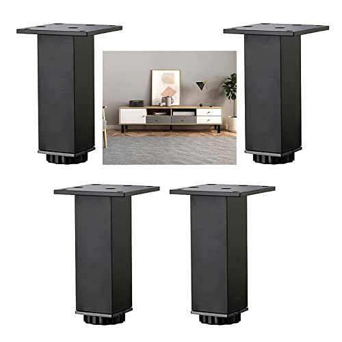 WLCNYL Möbelbeine 4 Stück, DIY Metall Tischbeine, Verstellbare Möbelfüße, Küche Badezimmer Ersatzbeine, Schwarz/Silber, für Sofa Tisch Schrank Esstisch Couchtisch,Black-12cm/4.72in WLCNYL Möbelbeine 4 Stück, DIY Metall Tischbeine, Verstellbare Möbelfüße, Küche Badezimmer Ersatzbeine, Schwarz/Silber, für Sofa Tisch Schrank Esstisch Couchtisch,Black-12cm/4.72in von WLCNYL