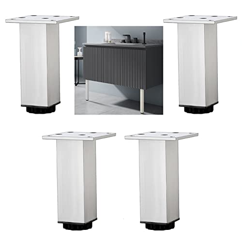 WLCNYL Möbelbeine 4 Stück, DIY-Tischbeine aus Metall, verstellbare Möbelfüße, Ersatzbeine für Küche und Bad, Schwarz/Silber, für Sofa, Tisch, Schrank, Esstisch, Couchtisch, Silber-5 cm WLCNYL Möbelbeine 4 Stück, DIY-Tischbeine aus Metall, verstellbare Möbelfüße, Ersatzbeine für Küche und Bad, Schwarz/Silber, für Sofa, Tisch, Schrank, Esstisch, Couchtisch, Silber-5 cm von WLCNYL