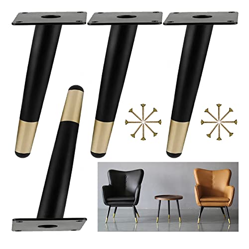 WLCNYL Möbelbeine Gold/Schwarz, Moderne schräge Tischbeine aus Metall, Möbelstützfüße, Ersatzbeine für Sofa, Schreibtisch, Couchtisch, 10 cm, 12 cm, 15 cm, 18 cm, 20 cm, 25 cm, 30 cm, 35 cm, 4 Stüc WLCNYL Möbelbeine Gold/Schwarz, Moderne schräge Tischbeine aus Metall, Möbelstützfüße, Ersatzbeine für Sofa, Schreibtisch, Couchtisch, 10 cm, 12 cm, 15 cm, 18 cm, 20 cm, 25 cm, 30 cm, 35 cm, 4 Stüc von WLCNYL