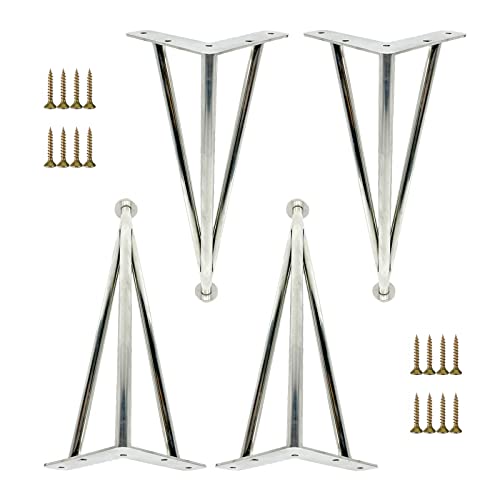 WLCNYL Möbelbeine Schwarz/Gold/Silber, 4 Stück, Tischbeine Metall, Verstellbare Möbelfüße, Möbelersatzbeine 10cm 15cm 20cm 25cm 30cm 35cm 40cm 60cm, für Soft Desk,Silver-35cm/13.7in von WLCNYL