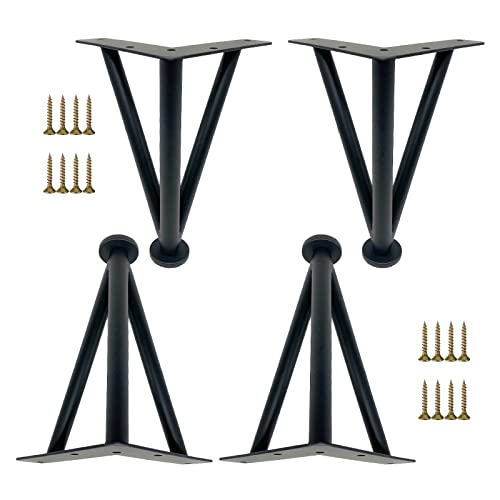WLCNYL Möbelbeine Schwarz/Gold/Silber, 4 Stück, Tischbeine Metall, Verstellbare Möbelfüße, Möbelersatzbeine 10cm 15cm 20cm 25cm 30cm 35cm 40cm 60cm, für weichen Schreibtisch,Black-10cm/3.9in von WLCNYL